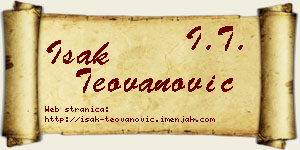 Isak Teovanović vizit kartica